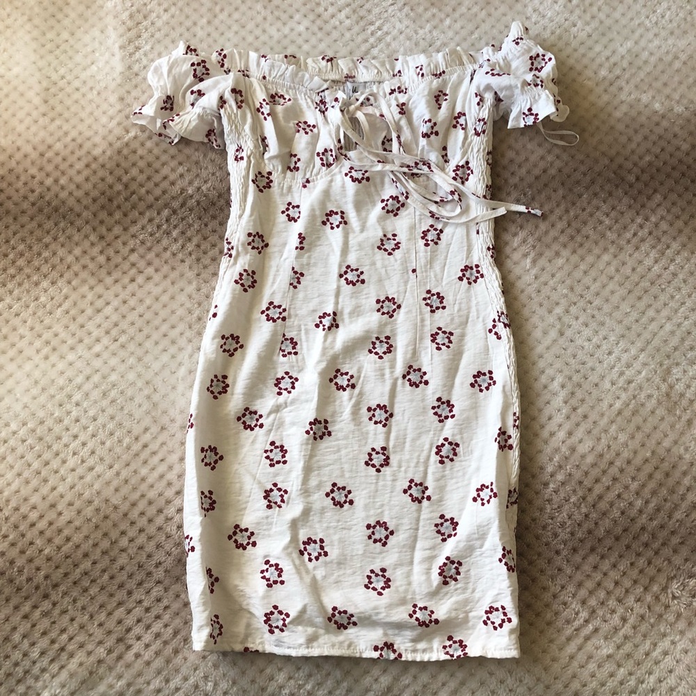 BNWOT off the shoulder white mini dress